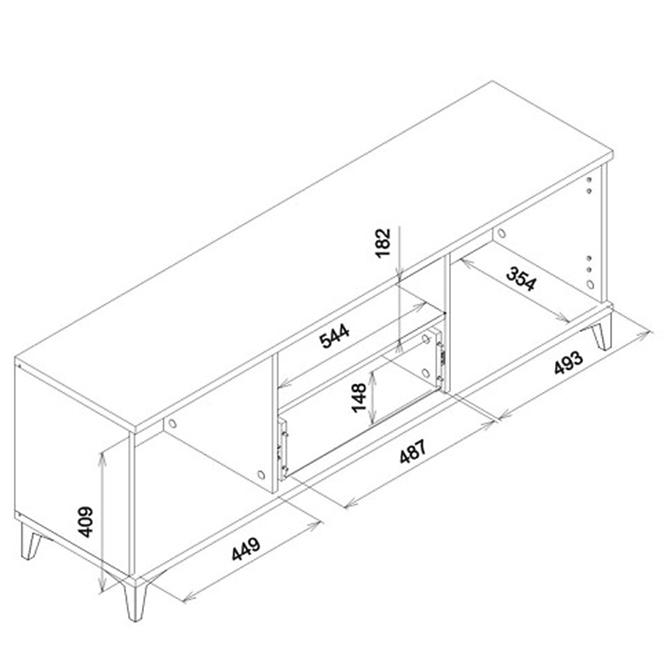 Szekrény RTV Snobi Sb01 Tölgy Craft/Alpesi fehér,3