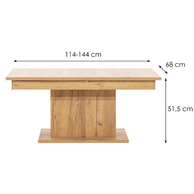 Dohányzóasztal Snobi Sb13 Tölgy Craft/Alpesi fehér