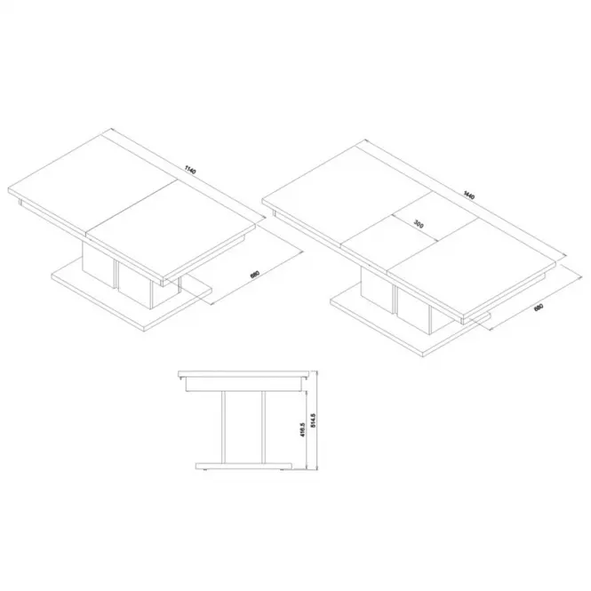 Dohányzóasztal Snobi Sb13 Tölgy Craft/Alpesi fehér,3