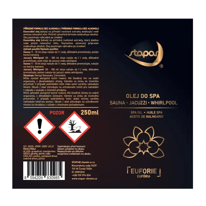 Illatolaj Gyógymedencékhez 250ml Euforia