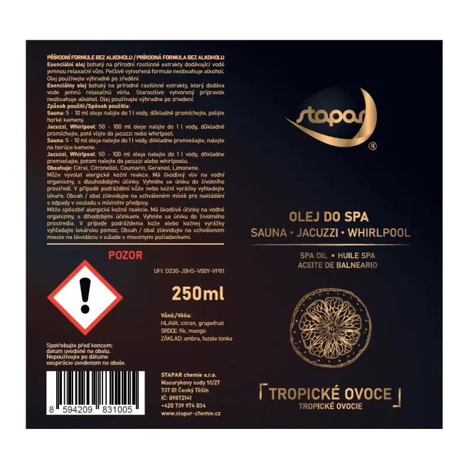 Illatolaj fürdőmedencékhez 250ml Trópusi gyümölcsök