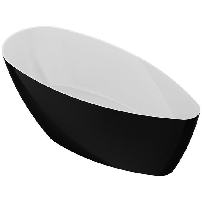Kád Girla 159x70 fehér/fekete matt
