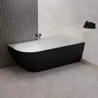 Kád Nelza 175x82 balos konglomerátum fekete/fehér matt