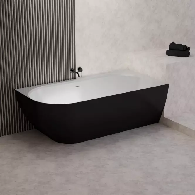 Kád Nelza 175x82 balos konglomerátum fekete/fehér matt