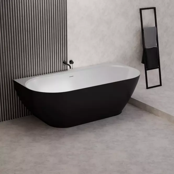Kád Lesla 168x82 konglomerátum fekete/fehér matt