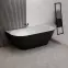 Kád Lesla 168x82 konglomerátum fekete/fehér matt,3