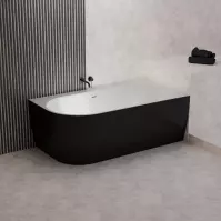 Kád Lisa 159x84 balos fehér/fekete matt + szifon + rozetta