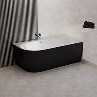 Kád Lisa 159x84 balos fehér/fekete matt + szifon + rozetta