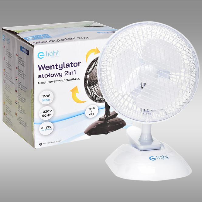 Ventilátor Table  EKW517 White 6” 2in1