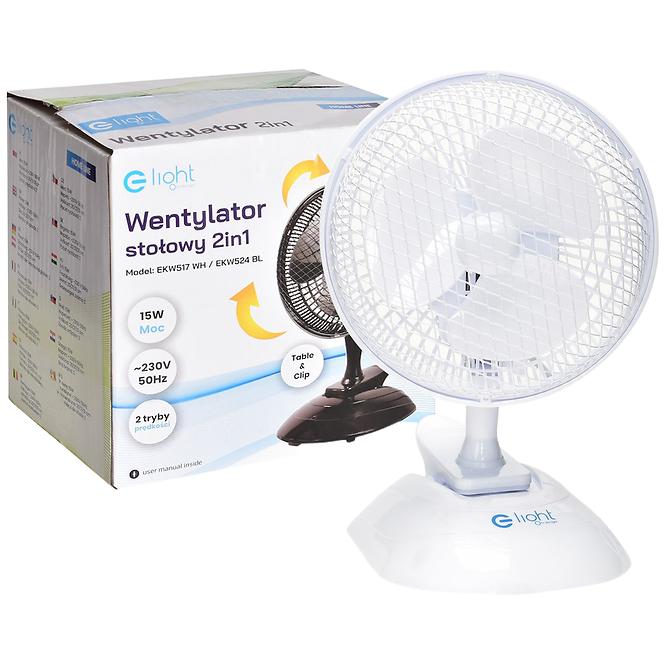 Ventilátor Table  EKW517 White 6” 2in1