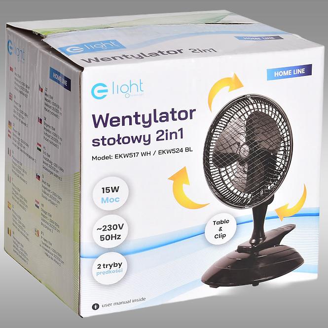 Ventilátor Table EKW524 Black 6” 2in1