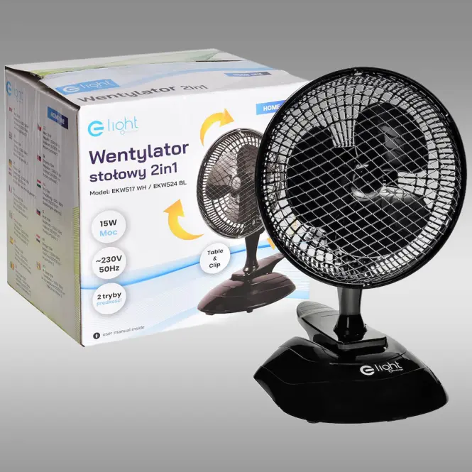 Ventilátor Table EKW524 Black 6” 2in1