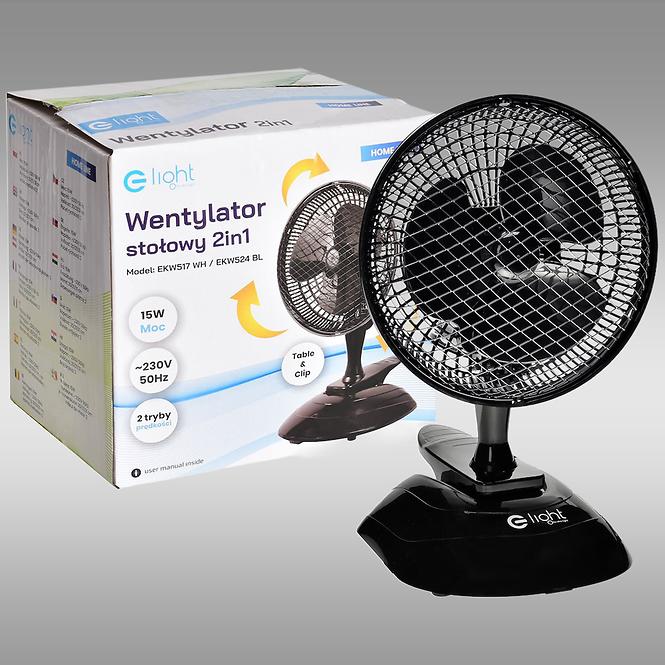 Ventilátor Table EKW524 Black 6” 2in1