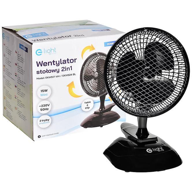 Ventilátor Table EKW524 Black 6” 2in1