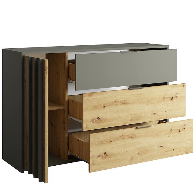 Komód Rimini 1d3sz Szürke/Tölgy Artisan,7