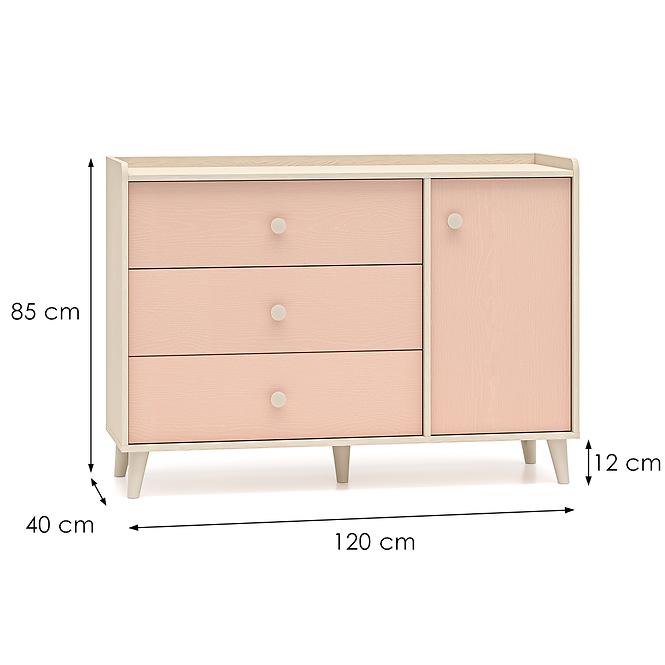 Komód Mevel 05 Sivatagi Homok/Millenial Pink,2