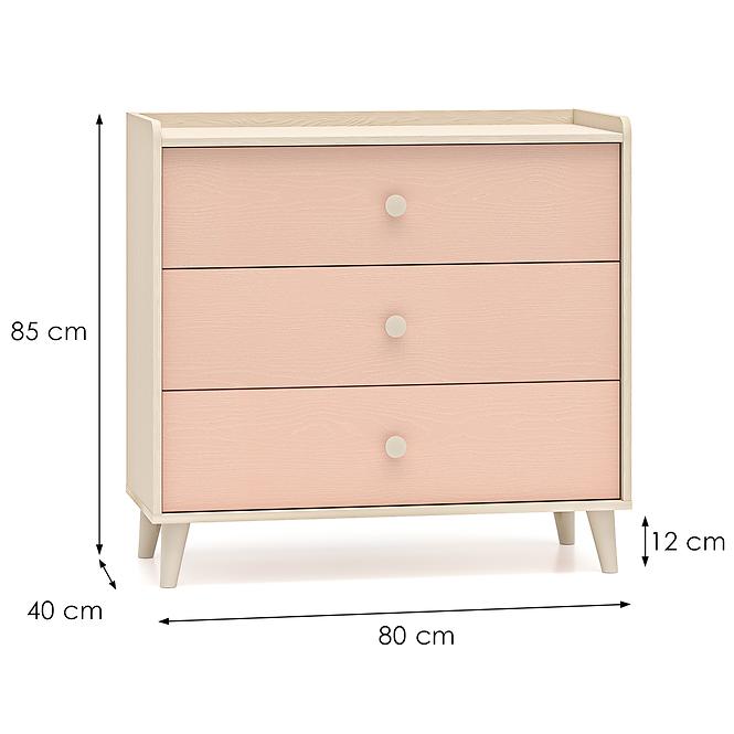 Komód Mevel 06 Sivatagi Homok/Millenial Pink,2