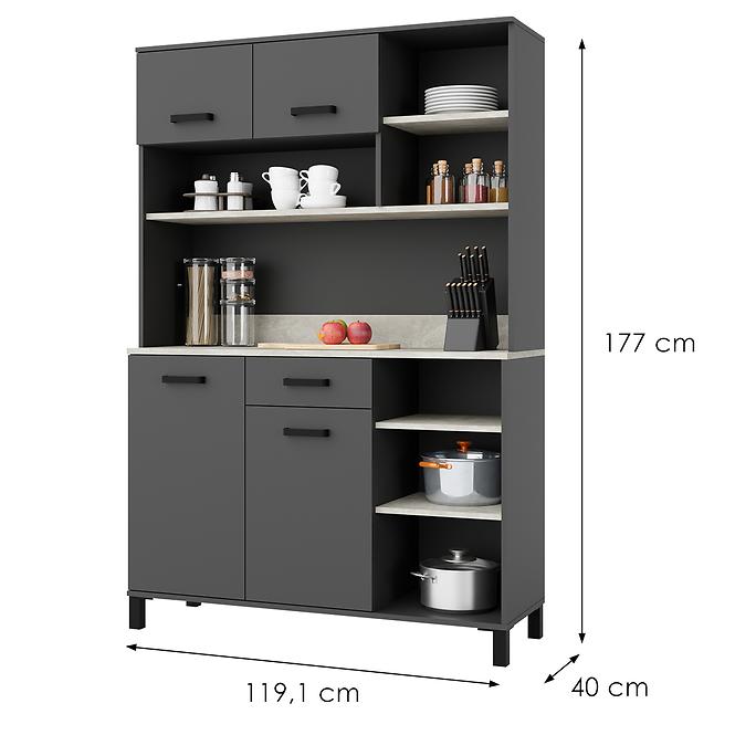 Pohárszék Linda antracit 120 (NESSA)
