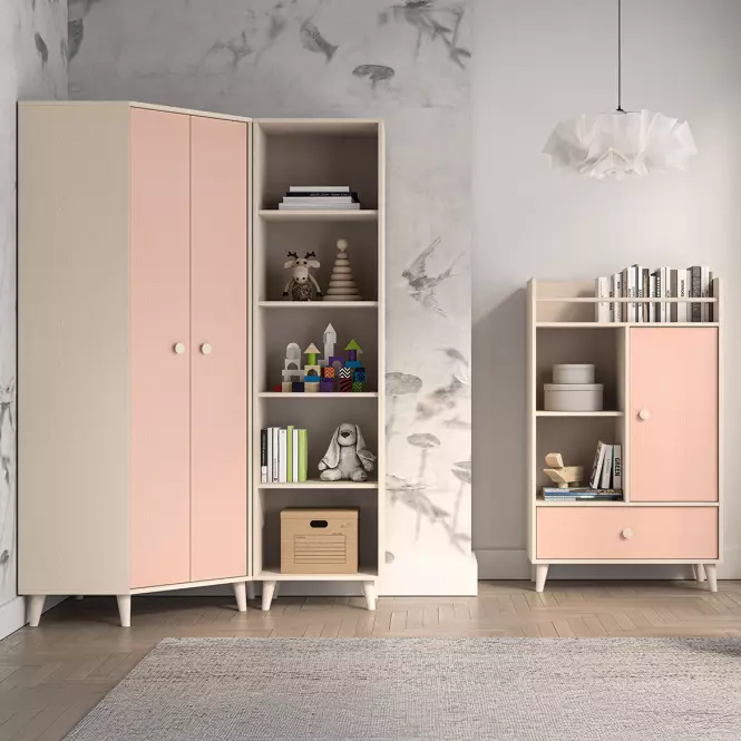 Szekrény  Mevel 01 Sivatagi homok/Millenial Pink