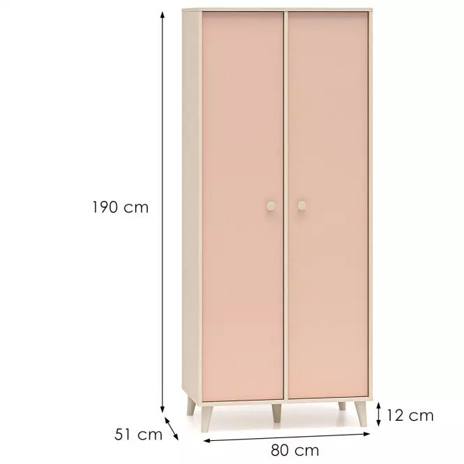 Szekrény Mevel 02 Sivatagi homok/Millenial Pink