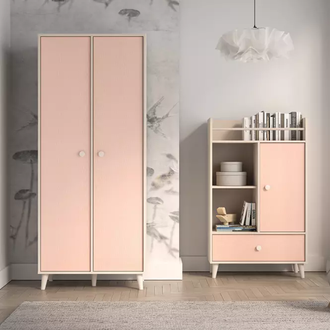 Szekrény Mevel 02 Sivatagi homok/Millenial Pink