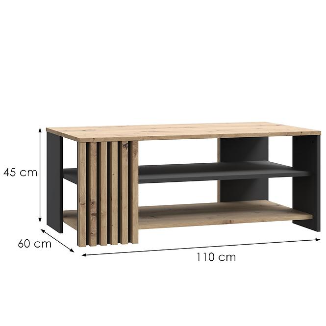 Dohányzóasztal Zaandam fekete/artisan CFTT5221-M624