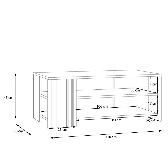 Dohányzóasztal Zaandam fekete/artisan CFTT5221-M624,4