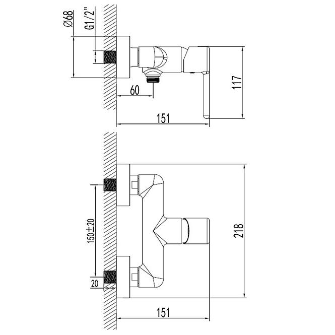 Csaptelep zuhanyhoz Vini Black,2