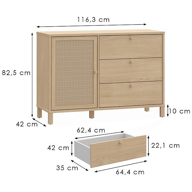 Komód Skelbit RTTK122L-D95D