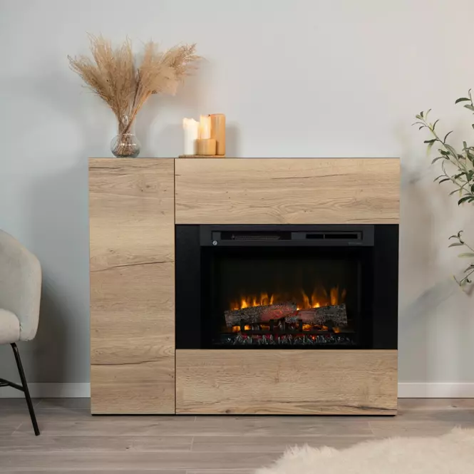 Elektromos kandalló Bia 26 fekete/világos tölgy