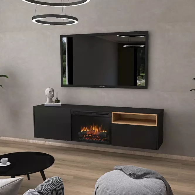 Elektromos kandalló Tecero 26" fekete/tölgy,2