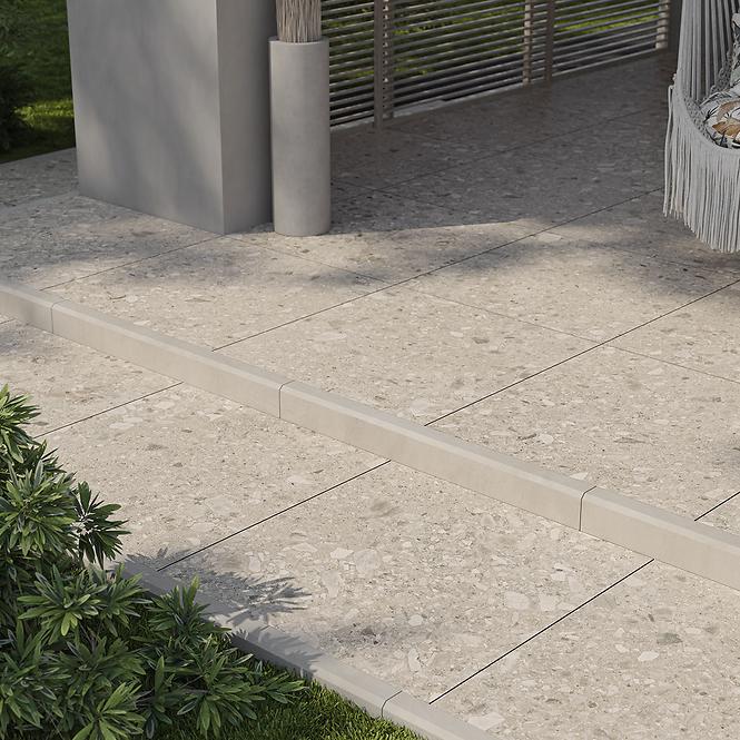 Terasz csempék Terrazzo Stone Warm Beige 20 mm 59,3/59,3 Rekt.