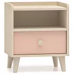Éjjeliszekrény Mevel 10 Sivatagi homok/Mill. Pink