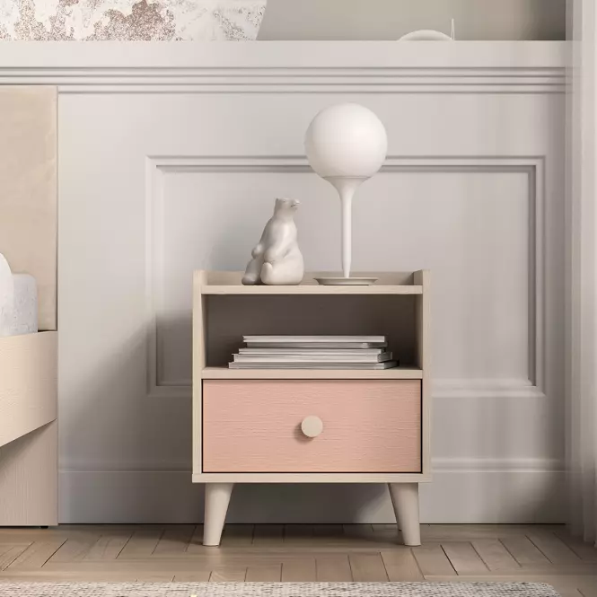 Éjjeliszekrény Mevel 10 Sivatagi homok/Mill. Pink,3