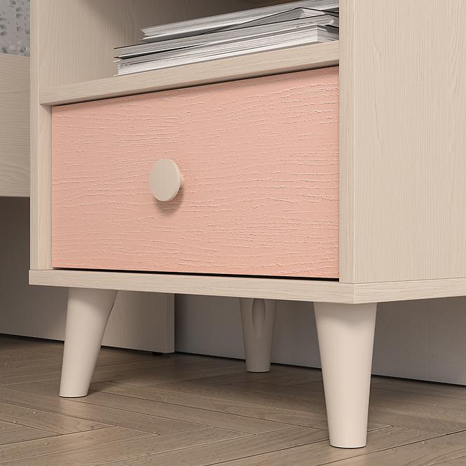 Éjjeliszekrény Mevel 10 Sivatagi homok/Mill. Pink