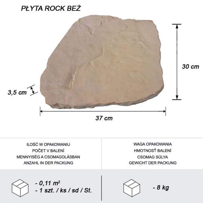 Lépőkő bézs Rock 30-37 cm