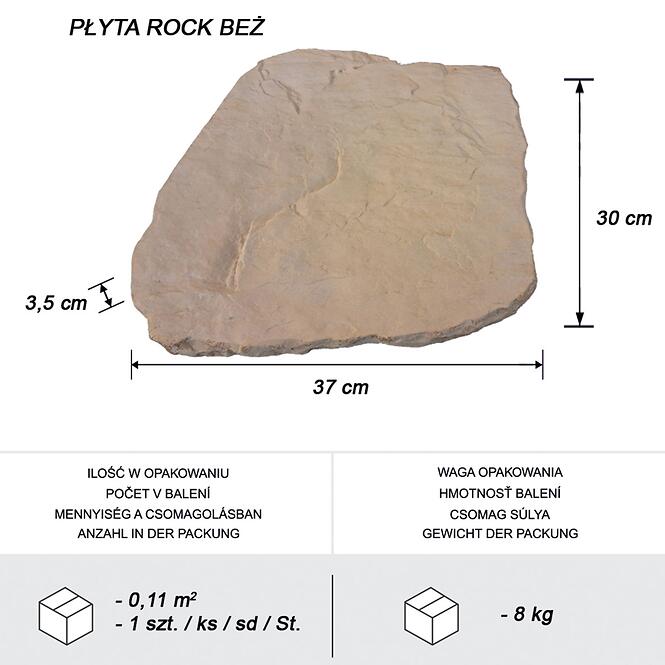 Lépőkő bézs Rock 30-37 cm,4