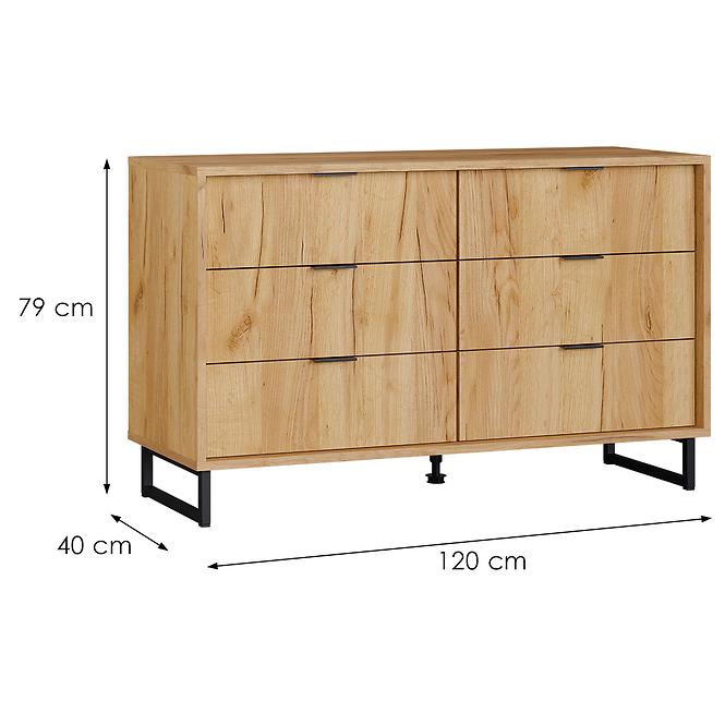 Konor Komoda 120 6s D.Craft Zloty