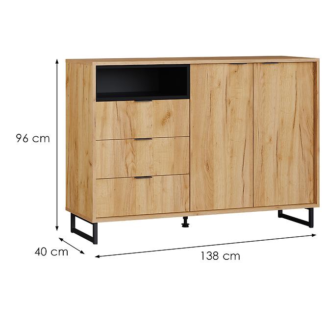 Konor Komoda 138 2d3s D.Craft Zloty