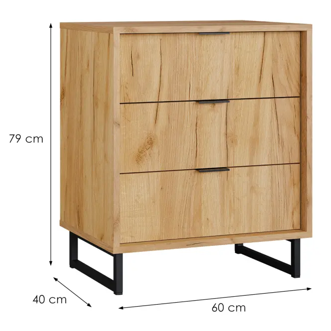 Komód Konor 60 3s D.Craft Aranysárga