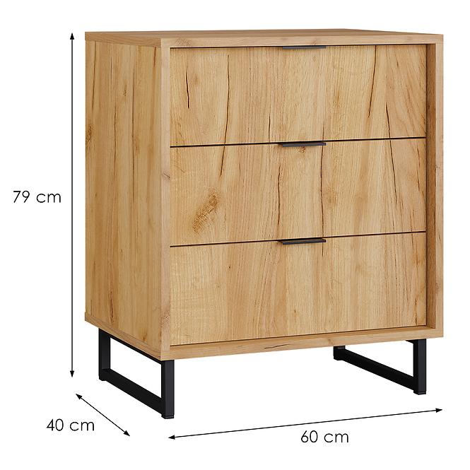 Konor Komoda 60 3s D.Craft Zloty