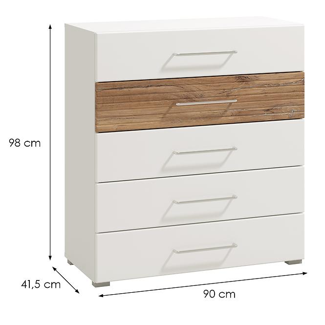 Komoda Masilia 5sz Biała 11012122