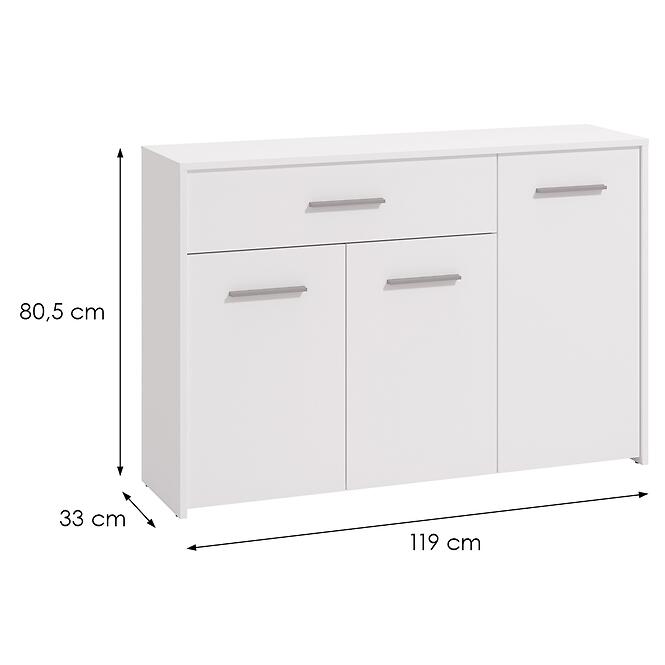 Komód Garona 3k1f Fehér 11011948