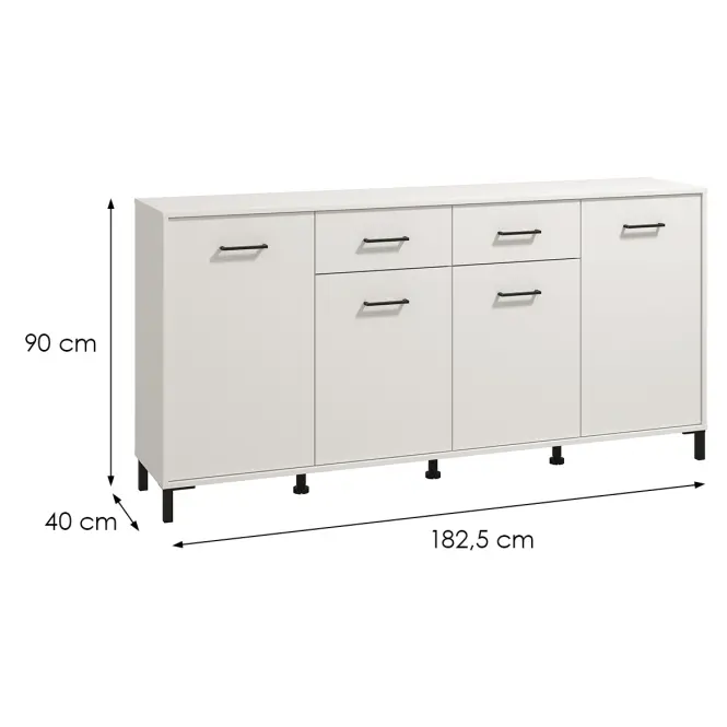 Komód Vienne 4k2f Fehér 11013602,2