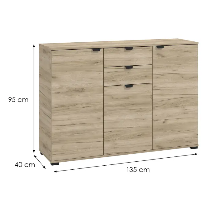 Komód Duerto 3k2f Szürke tölgy 11008303