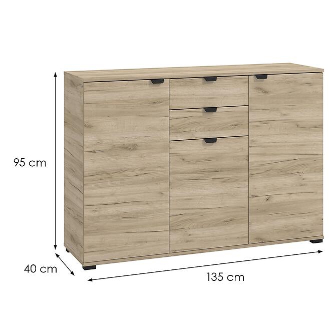 Komód Duerto 3k2f Szürke tölgy 11008303,2