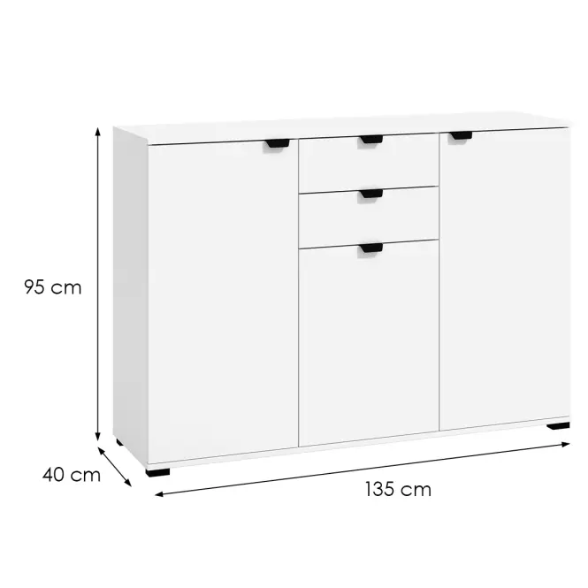 Komód Duerto 2k2f Fehér 11008304,2