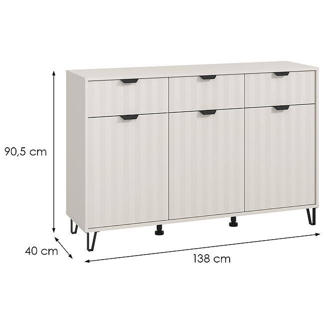 Komód Best 3k3f Fehér 11013626,2