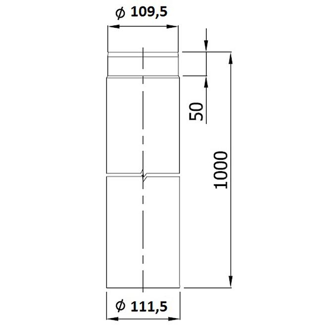 Vékonyfalú egyenes cső RP110/1000-CZ6