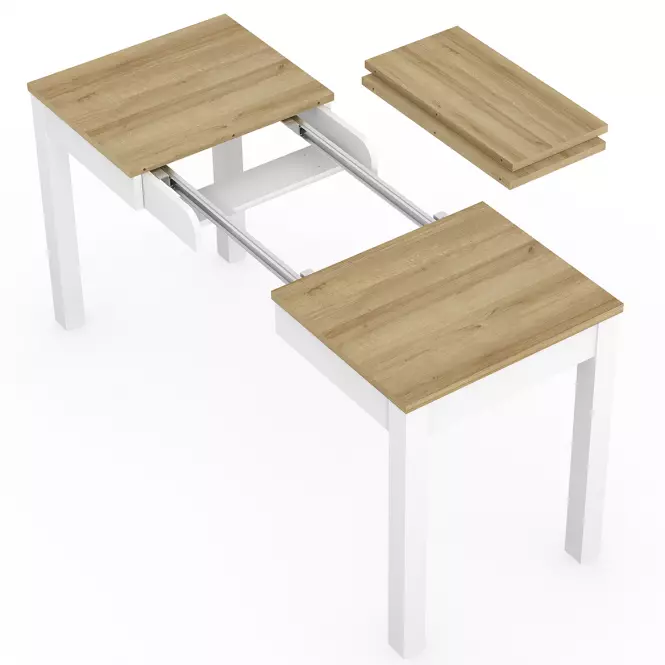 Összecsukható asztal Orion 03 100/160x60cm tölgy riviera/fehér,4